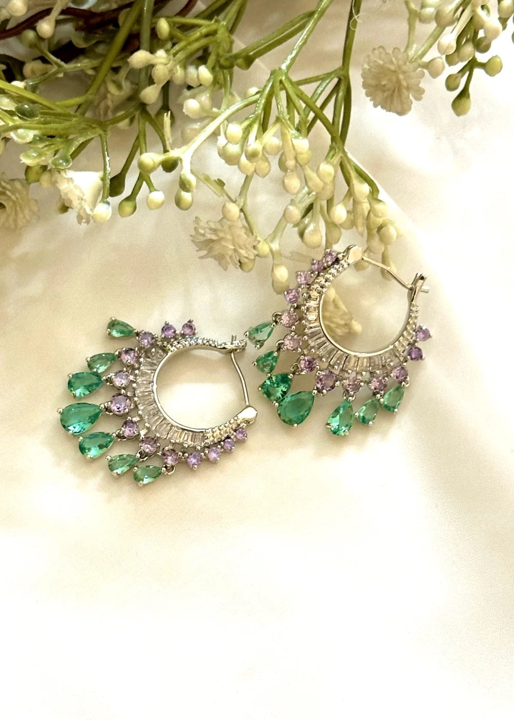 Sierra Amethyst & Teal Hoops GT65