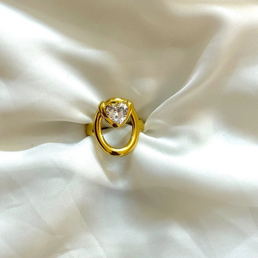 The Heart Solitaire Ring (Adjustable) GR50