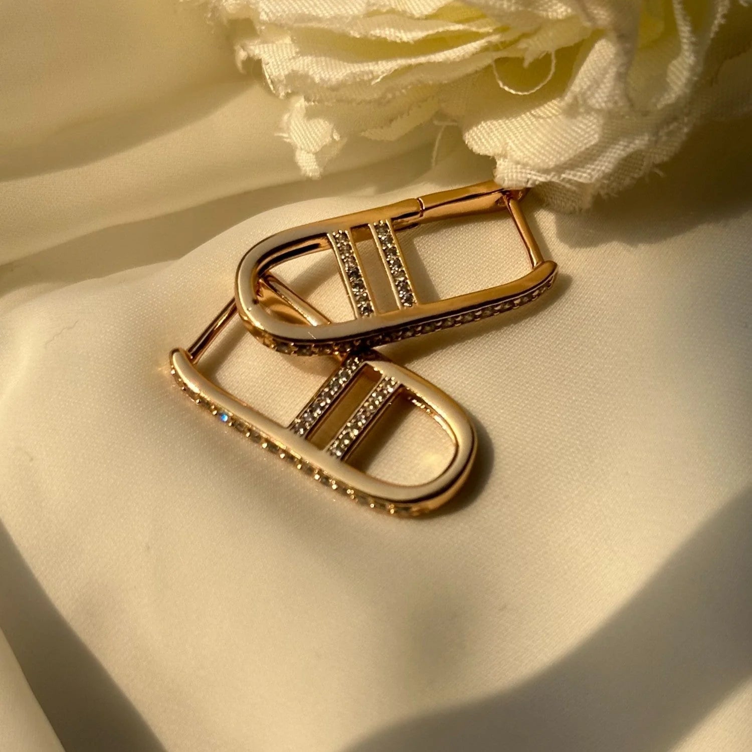 Stella Long Studded Rectangle Hoops GT17