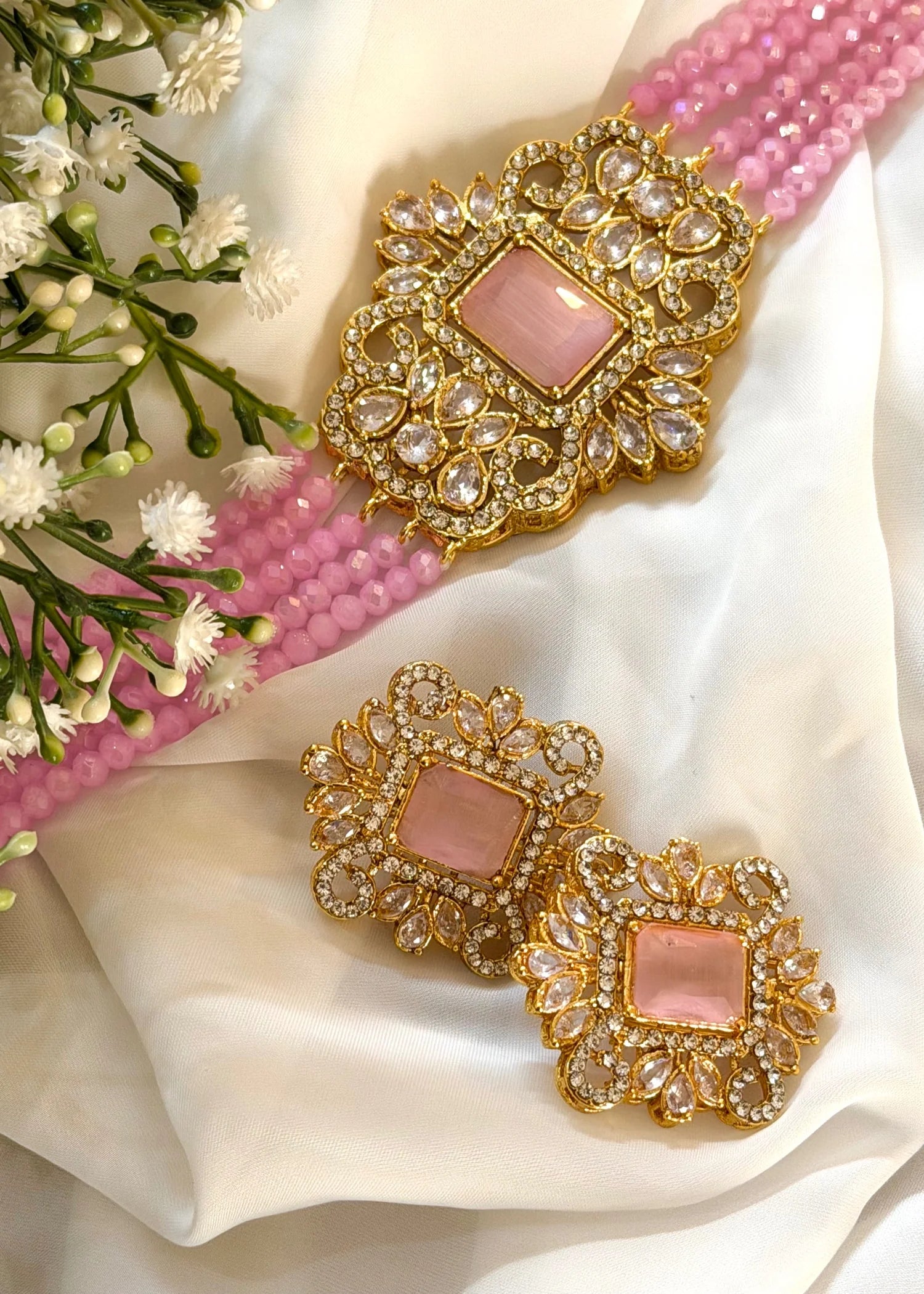Cherry Pink Choker Set GS42