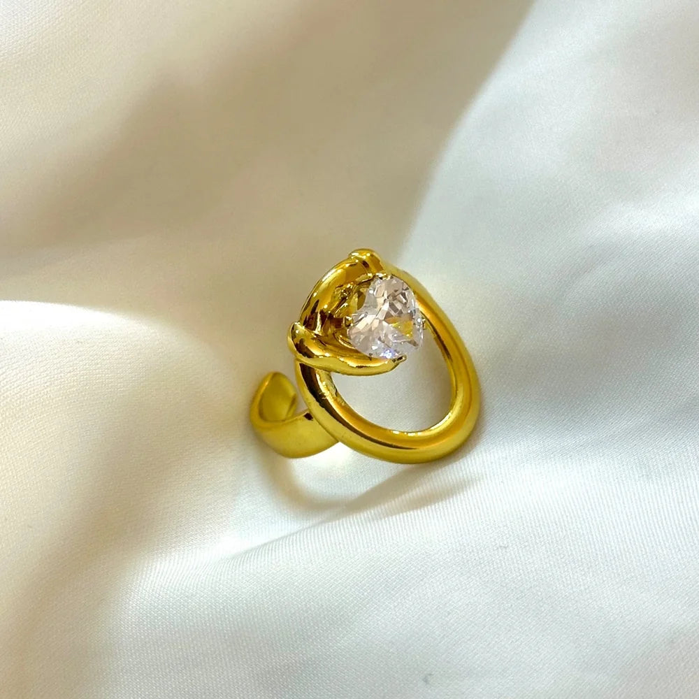 The Heart Solitaire Ring (Adjustable) GR50