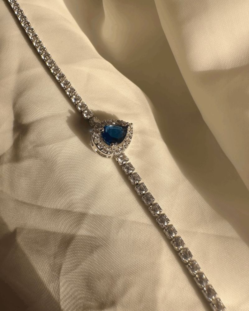 Blue Teardrop Bracelet (Adjustable Link)