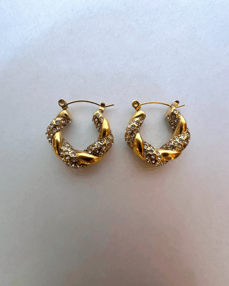 Studded Croissant Hoops