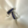 Studded Half Hoops (Blue Stones & Zircons)