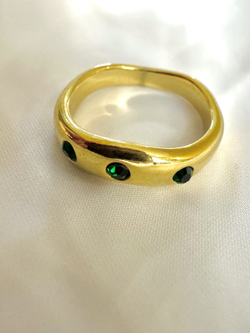 Green Stone Studded Ring