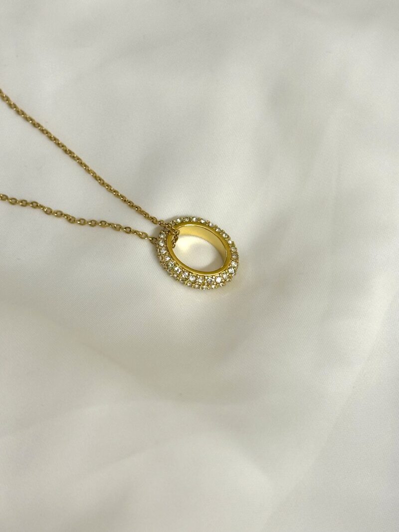 Twist & Hoop Necklace (Skinny Chain)