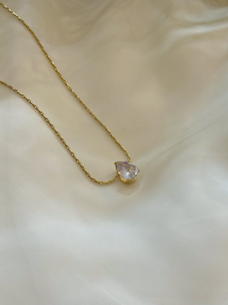 Silver Pear Necklace