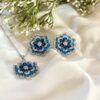 Blue Peony Locket Set